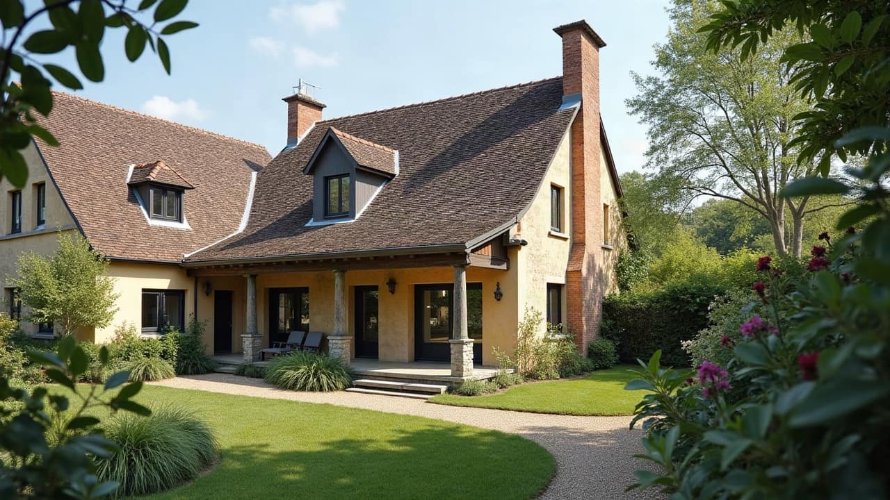 Bâti reconstruit et toiture ancienne à La Romagne