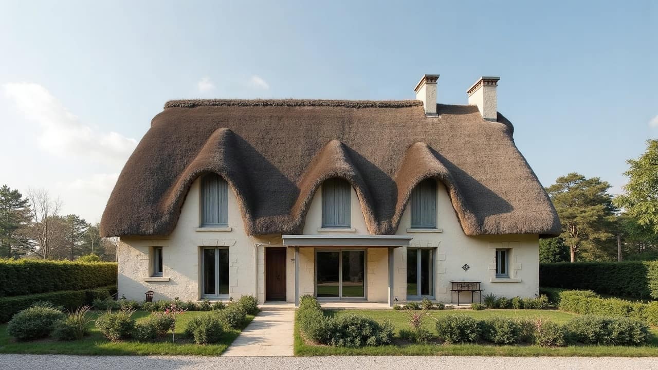 Couverture exposée au vent à Yzernay, point haut du Choletais